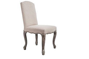 Linen Plain French Leg Wooden Chair