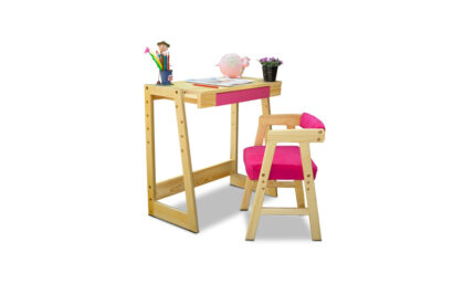 Pineworks Study Table & Chair set - Pink