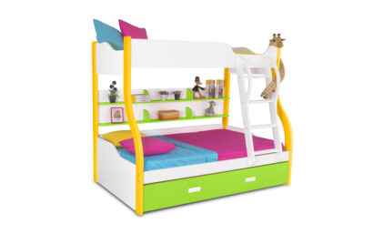 Columbia Bunk Bed with Trundle Bed - Yellow/Green