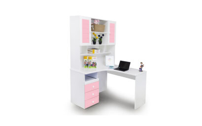 French Corner Study Table - Pink