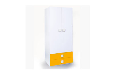 Two Door & Two Drawer Wardrobe - Yellow / Green