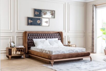 Lotus Bed With Side Tables