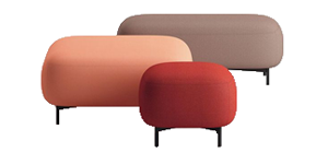 cute multicolored ottomans