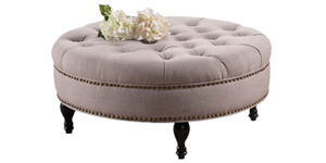 Linen Modern Tufted Ottoman