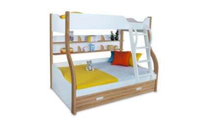 Columbia Bunk Bed with Trundle Bed - Oak