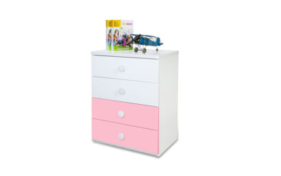Victoria Chest of Drawers - White/Pink