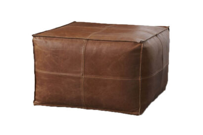Stuffed Leather Pouf