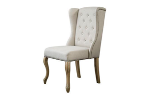 Wingback Linen Dining Chair