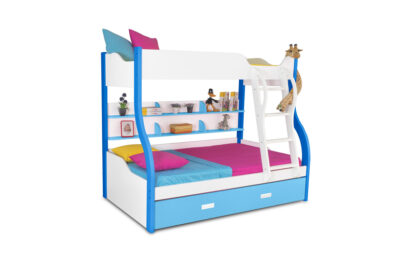 Columbia Bunk Bed with Trundle Bed - Blue