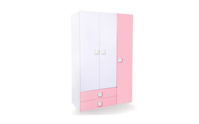 Three Door & Two Drawer Wardrobe - Pink
