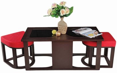 Attractive Coffee Table Cushioned Stools