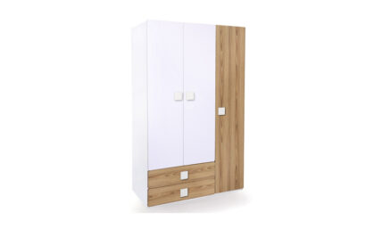 Three Door & Two Drawer Wardrobe - Oak