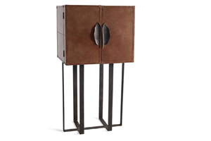 Luxury Leather Bar Cabinet